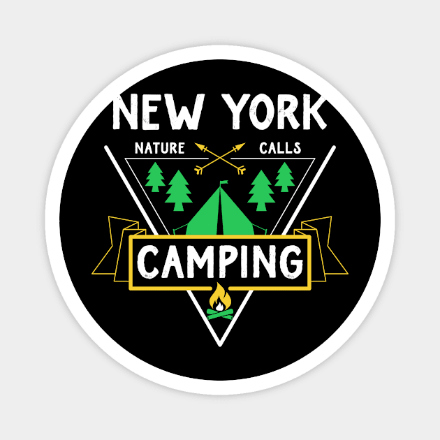 New York USA Camping Outdoors Nature Adventure Magnet by JKFDesigns